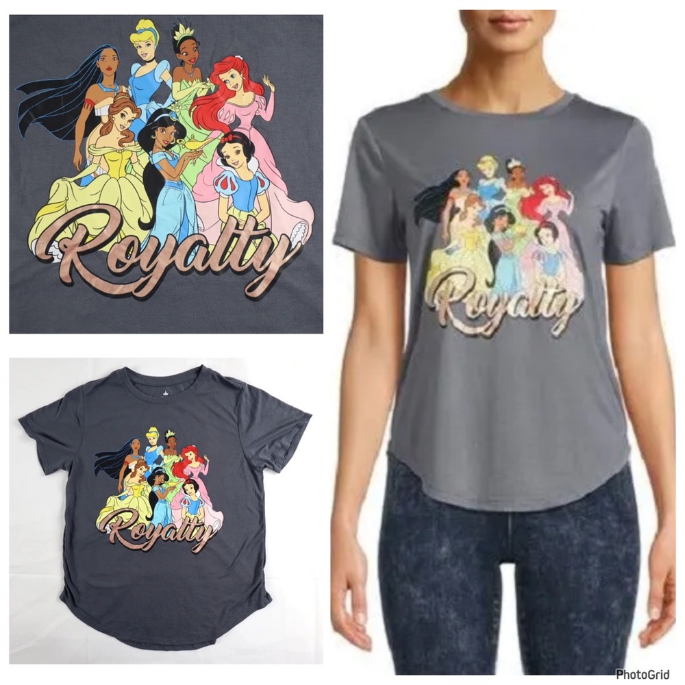 Disney Princess XXL plus size royalty heather gray tee NWT